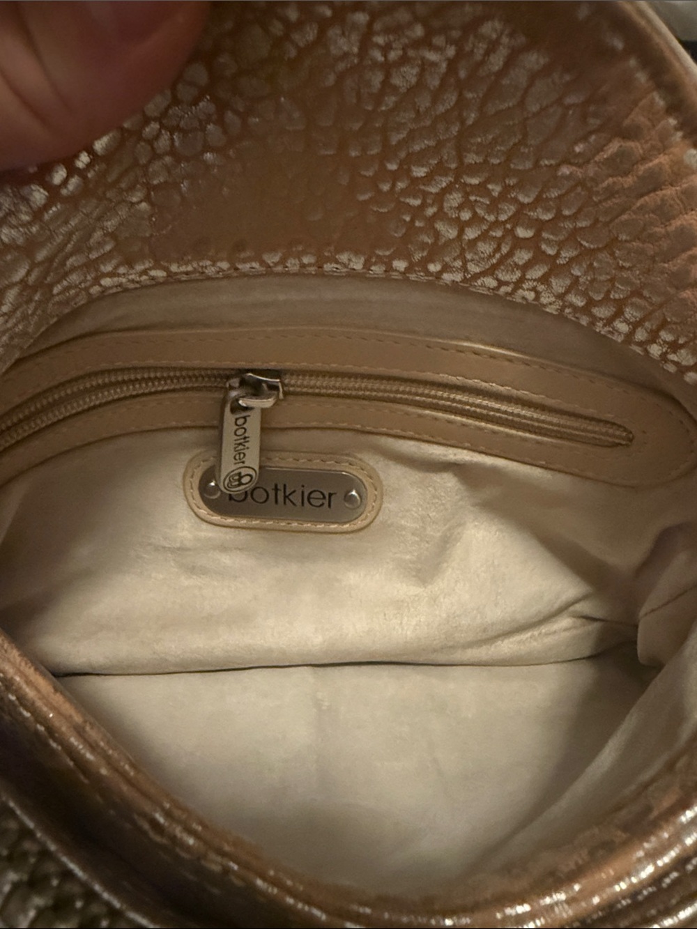 Botkier Tan Brown Textured Leather Shoulder Bag - Picture 3 of 12